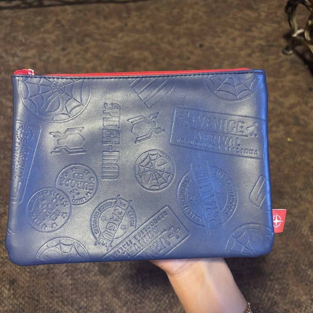 United Airlines Spiderman Far From Home Blue Red Promo 2019 Pouch Makeup Bag